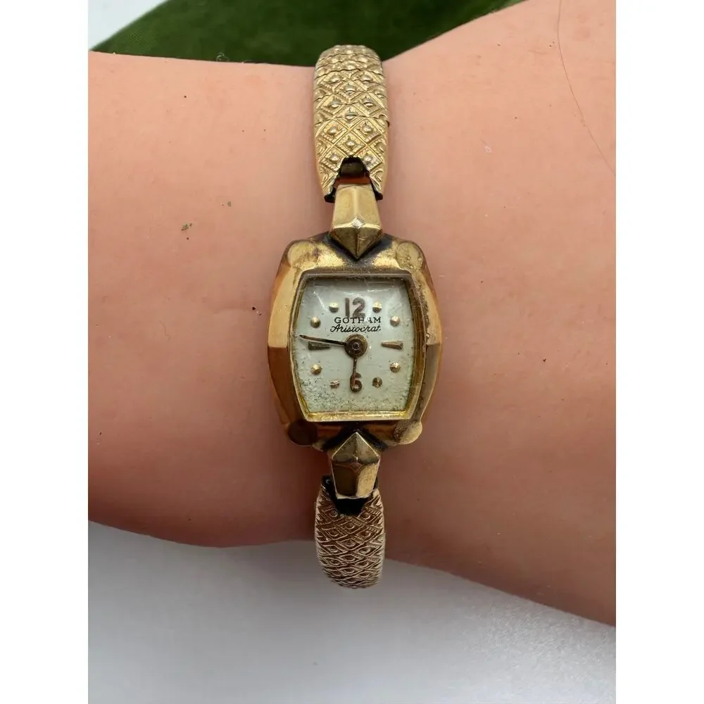 vintage Gotham Aristocrat ladies' watch features a 10k gold-filled